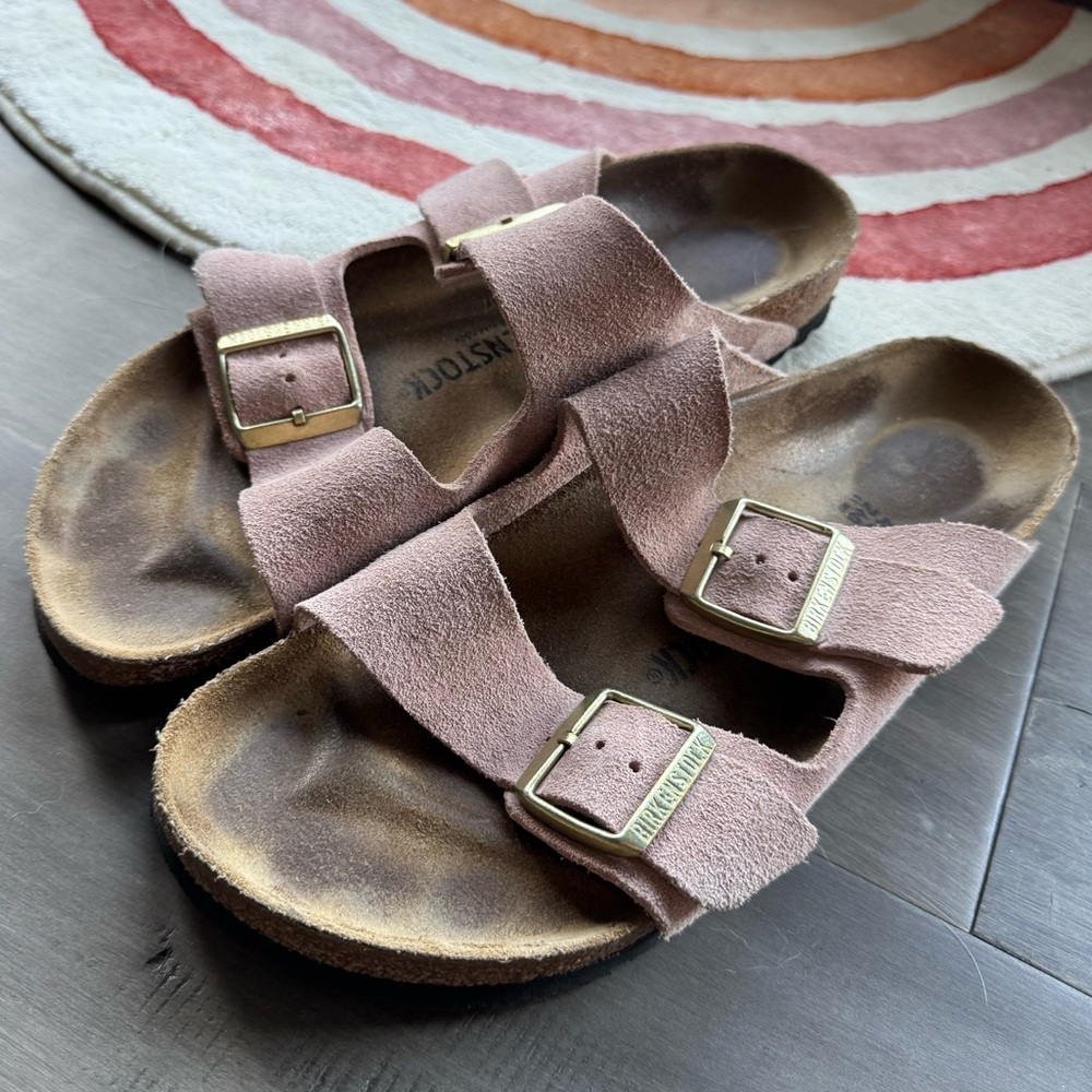 Authentic Birkenstock Arizona Suede Leather Light Rose Exclusive Color 40